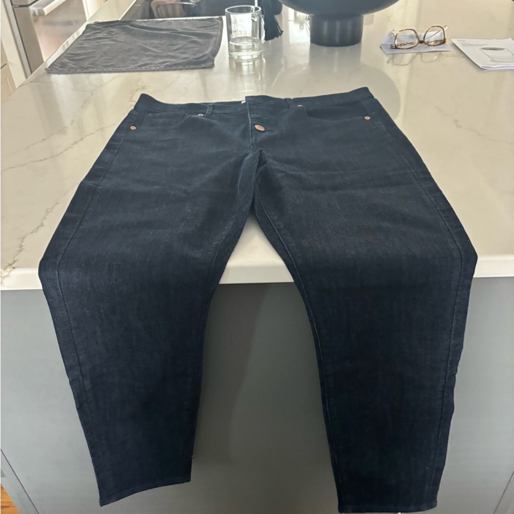 Loft dark button fly jeans